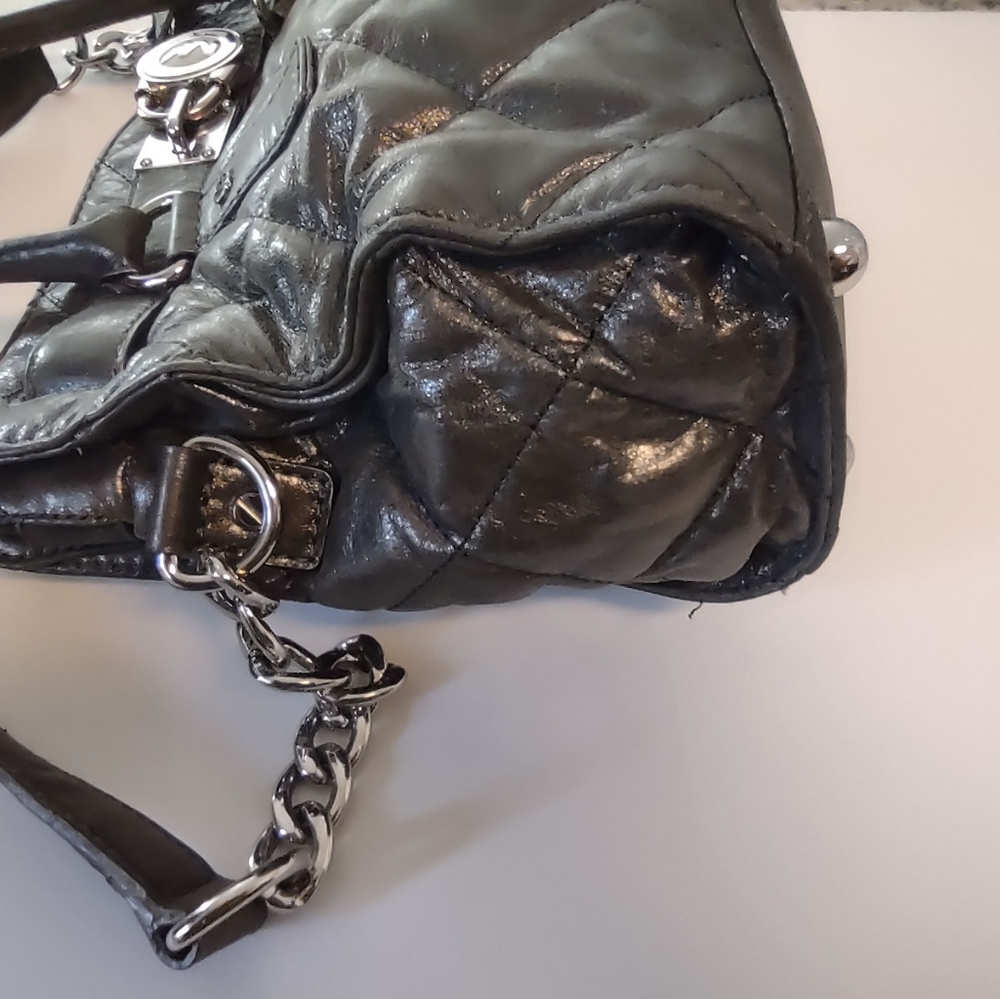 Michael Kors Metallic Gray Purse - Picture 6 of 10